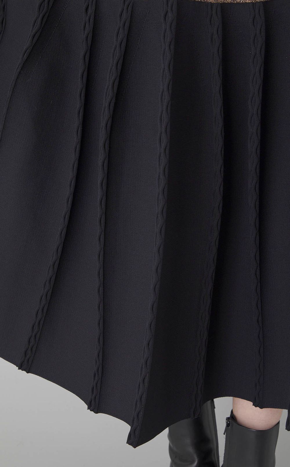 コンビネーションプリーツフレアスカー卜