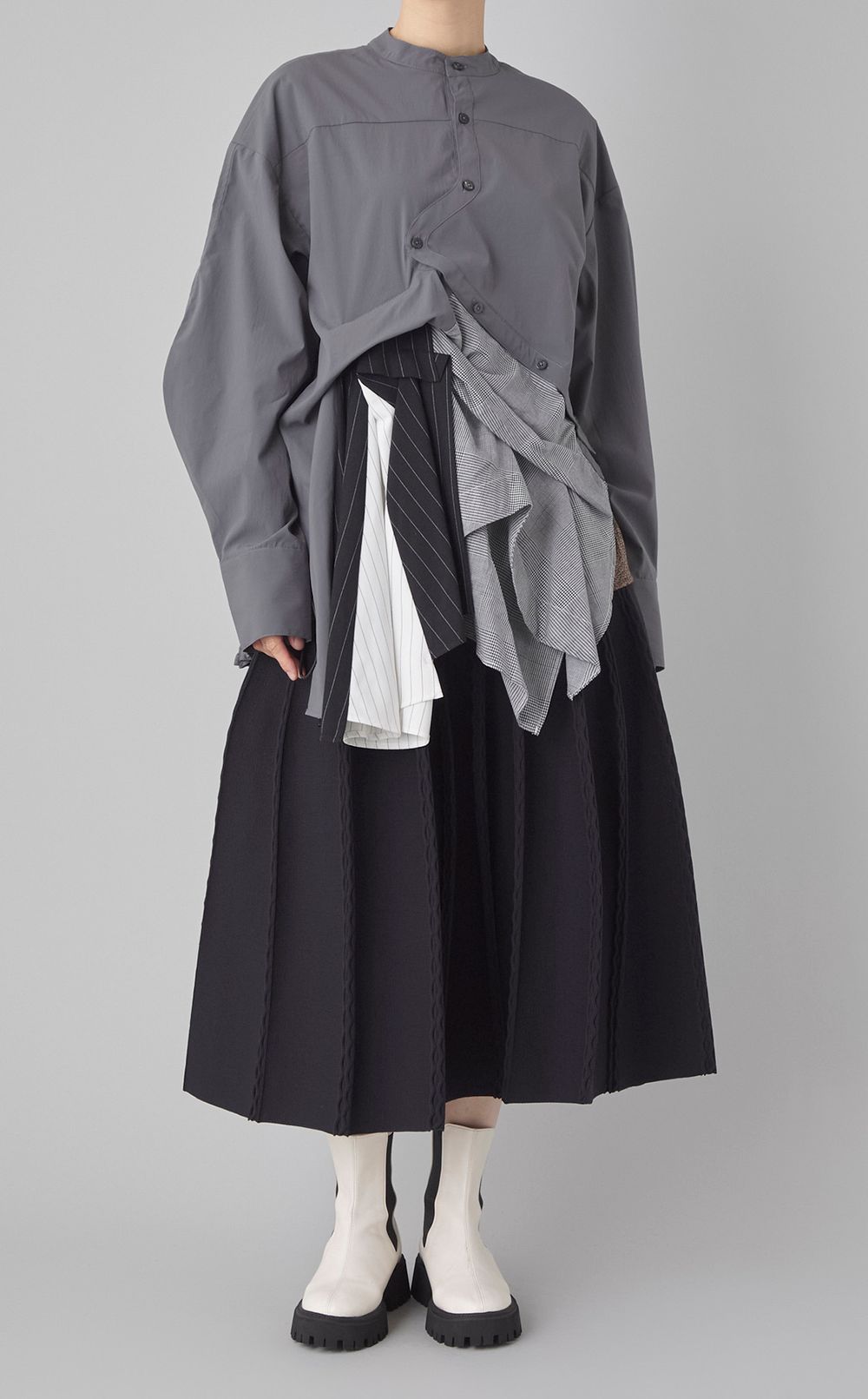 パターンミックスオーバーシャツ