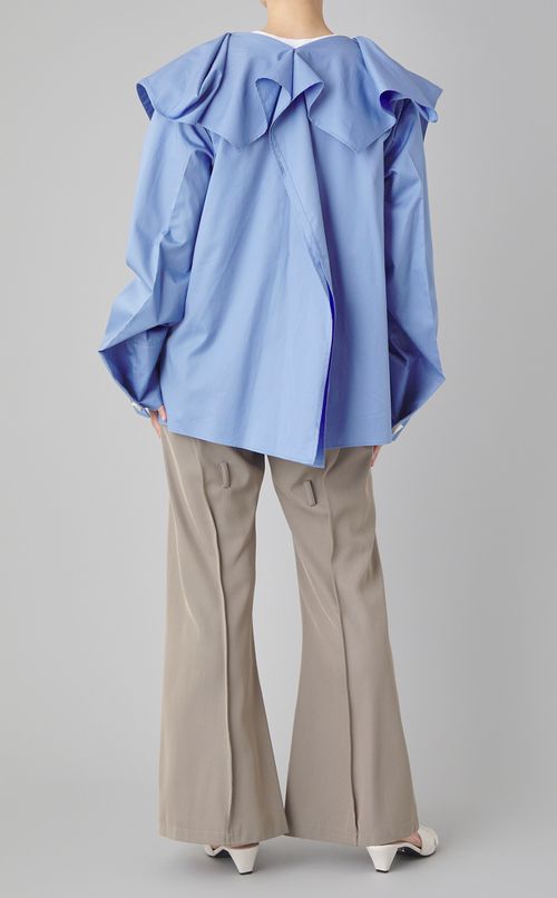 コットンビッグカラーブラウス