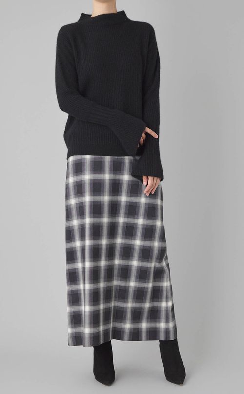 オンブレチェックハイウエストスカート