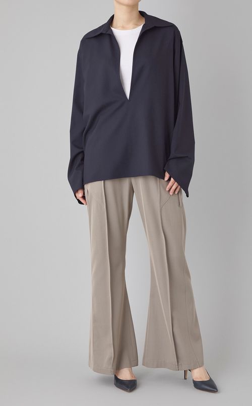 トレンチディテールハイウエストパンツ