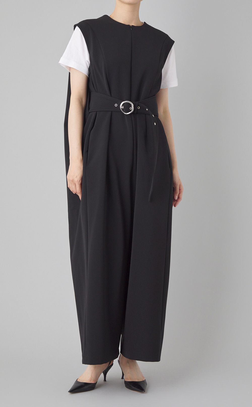 ノースリーブベルテッドジャンプスーツ