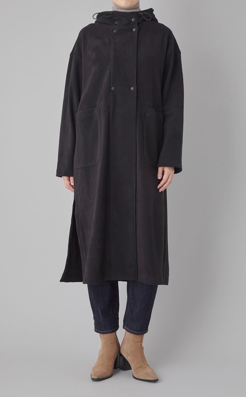 フリースフード付きガウンコート