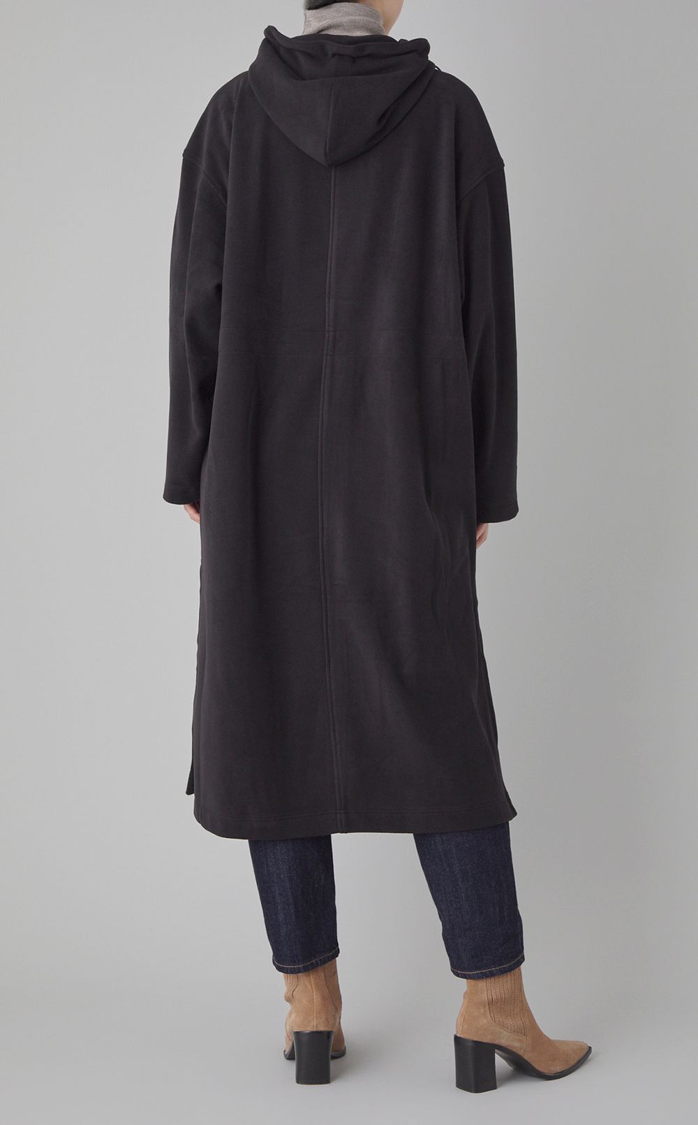 フリースフード付きガウンコート