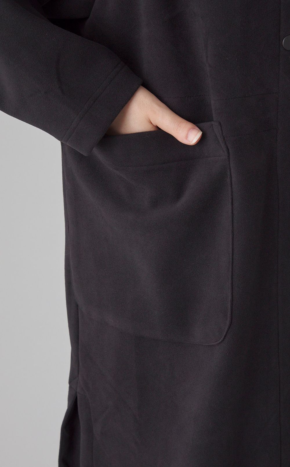 フリースフード付きガウンコート