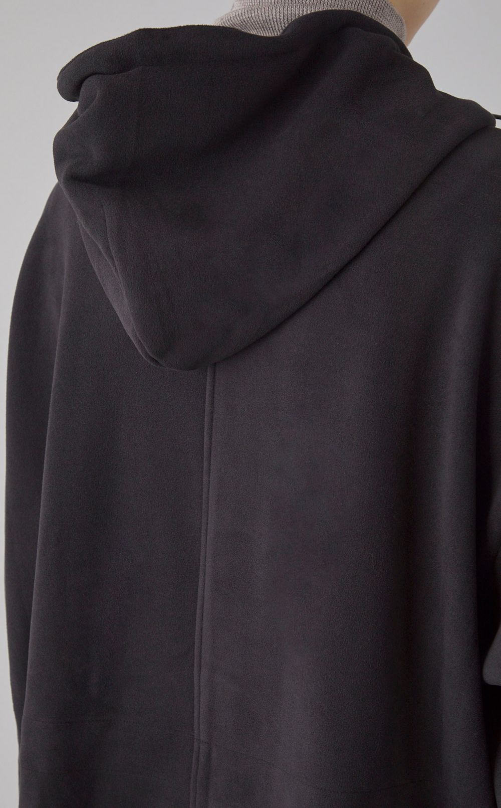 フリースフード付きガウンコート