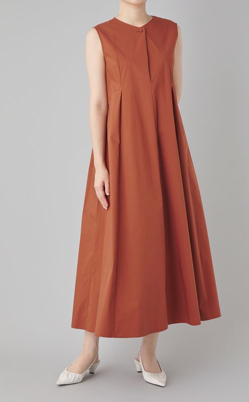 ストレッチポプリンフレアワンピース