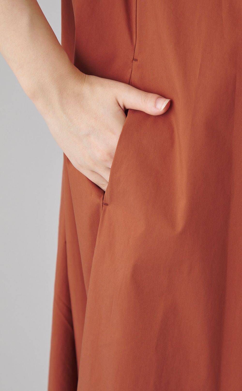 ストレッチポプリンフレアワンピース