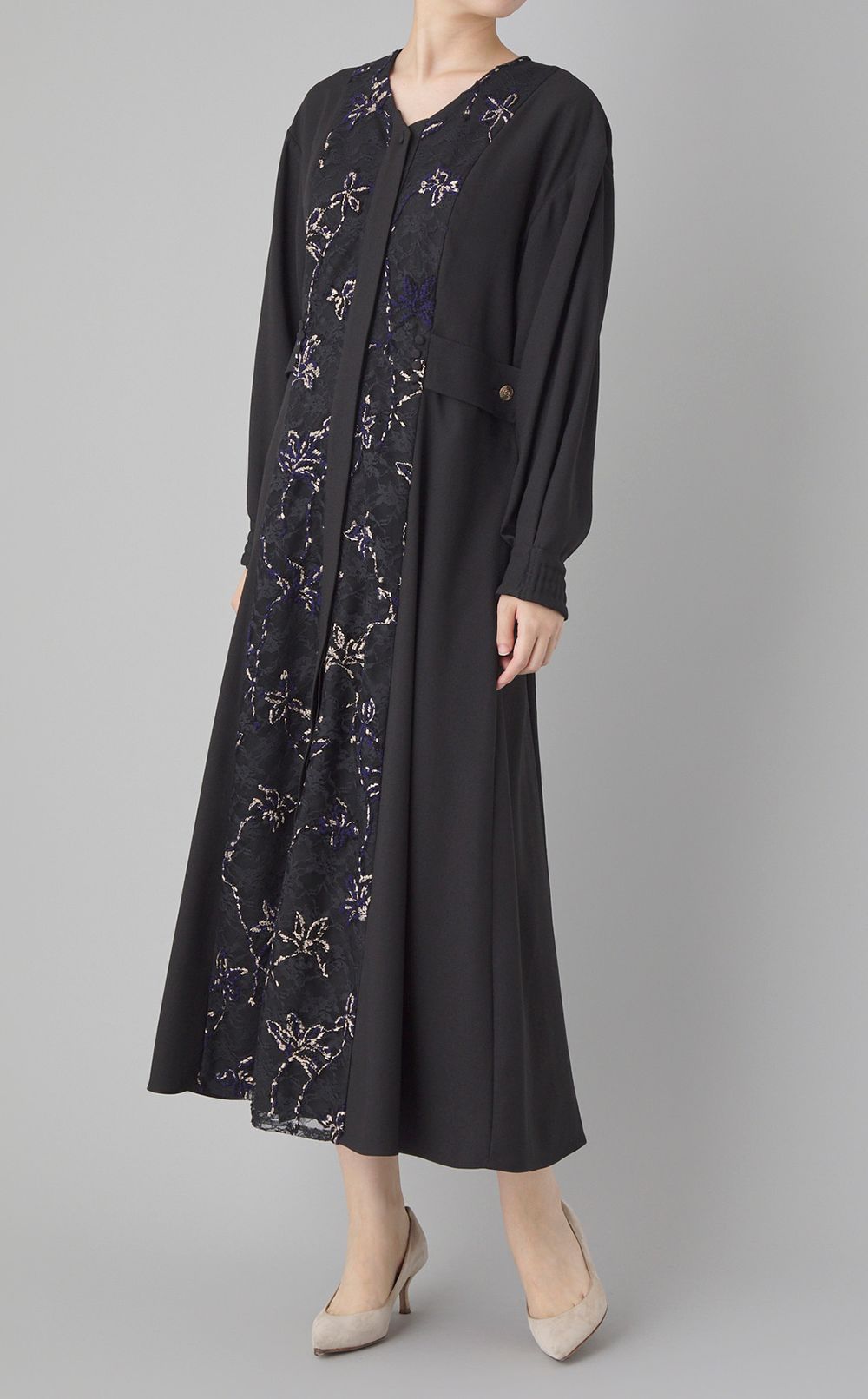 フラワーレースドッキングワンピース