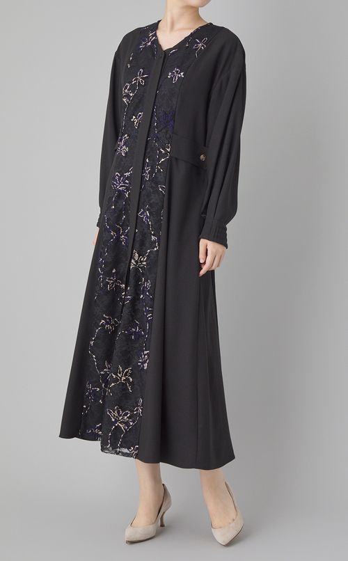 フラワーレースドッキングワンピース