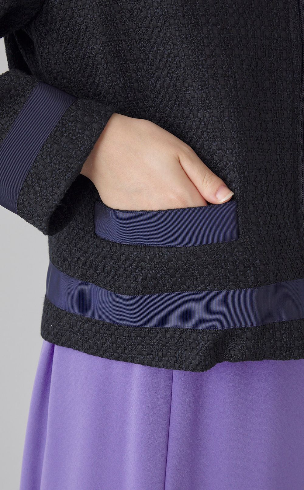 ツイードライダースジャケット