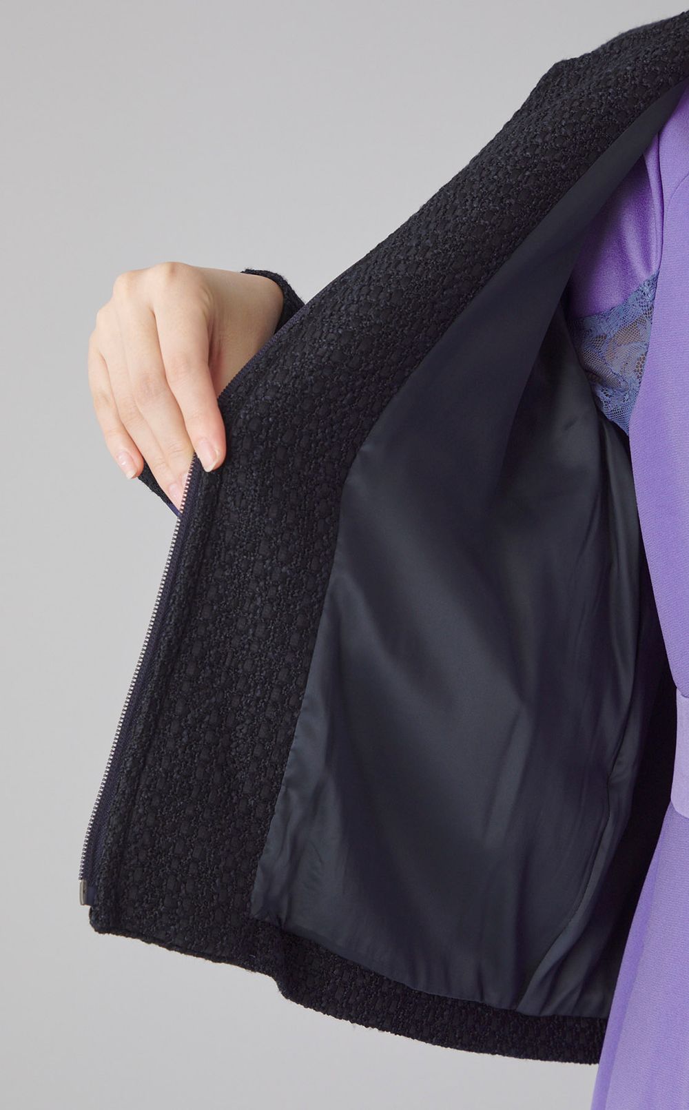 ツイードライダースジャケット