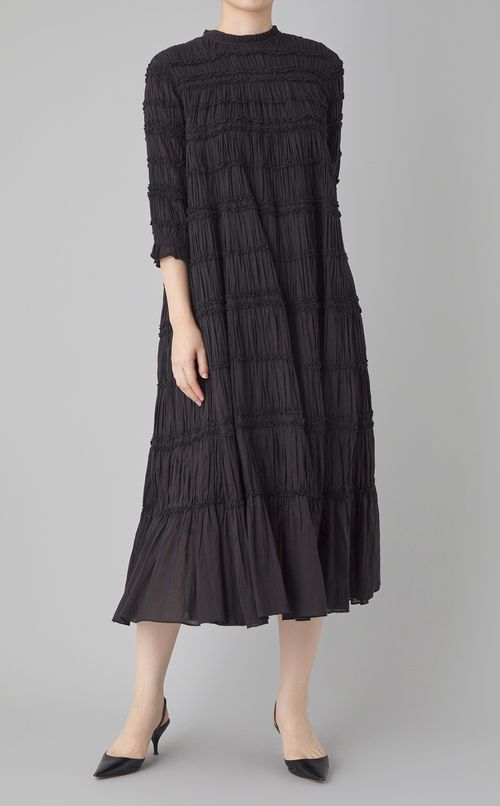 コットンギャザーロングワンピース