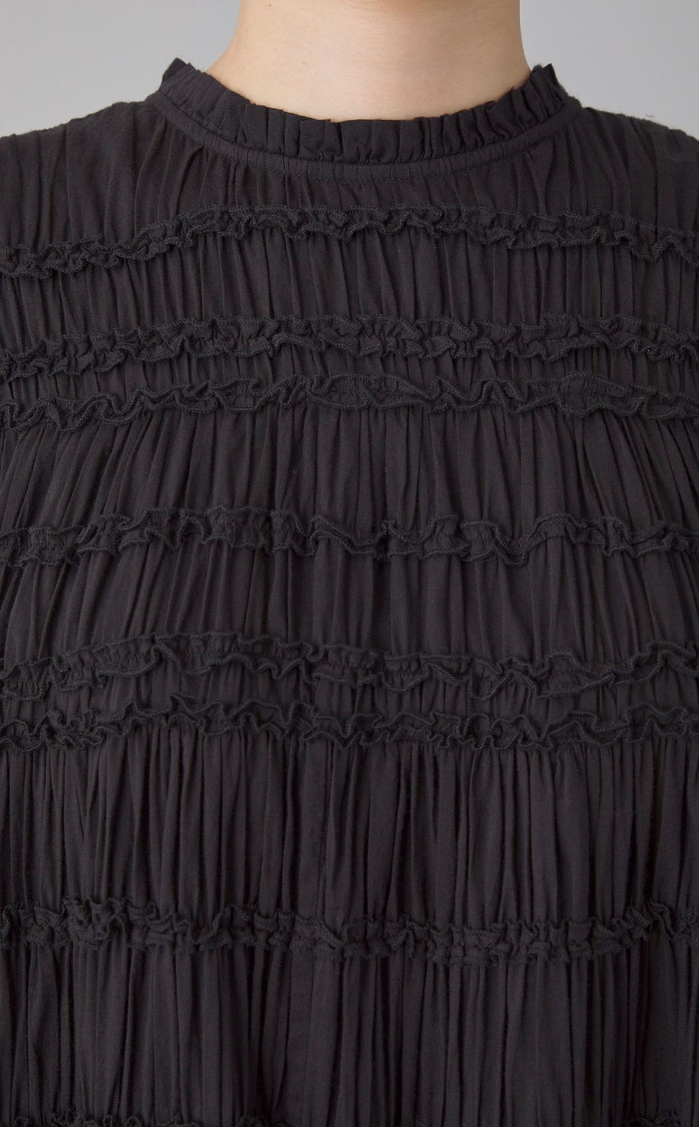 コットンギャザーロングワンピース