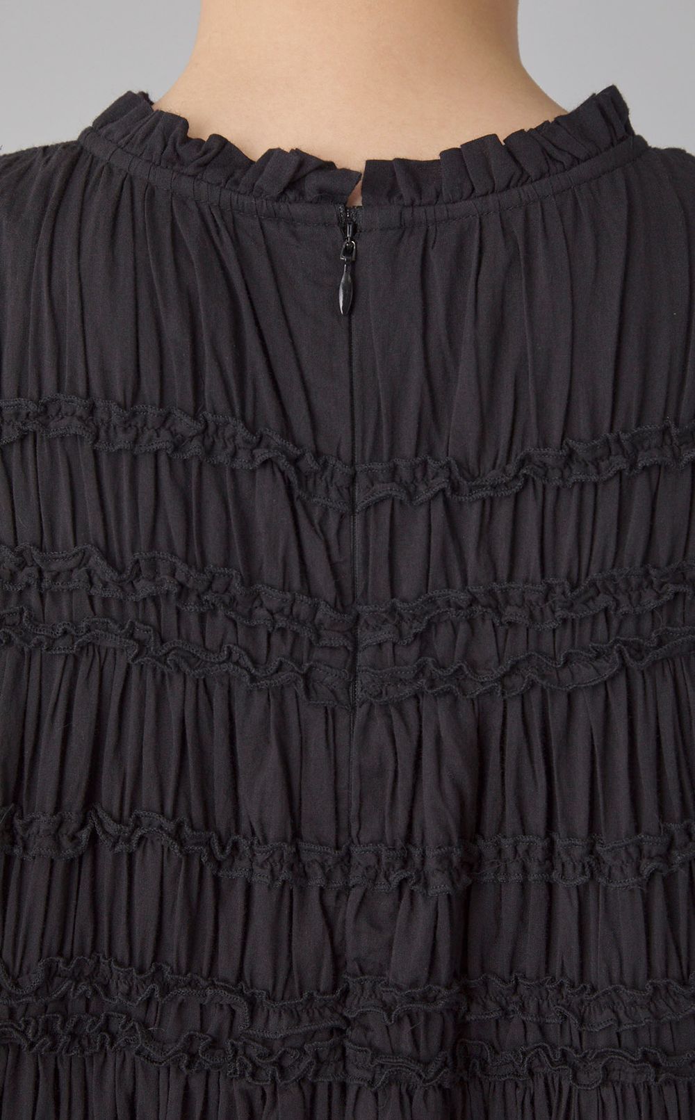 コットンギャザーロングワンピース