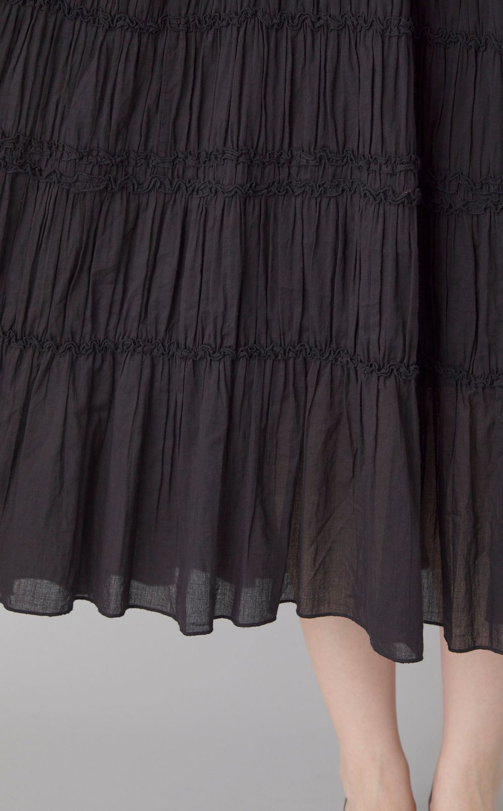 コットンギャザーロングワンピース