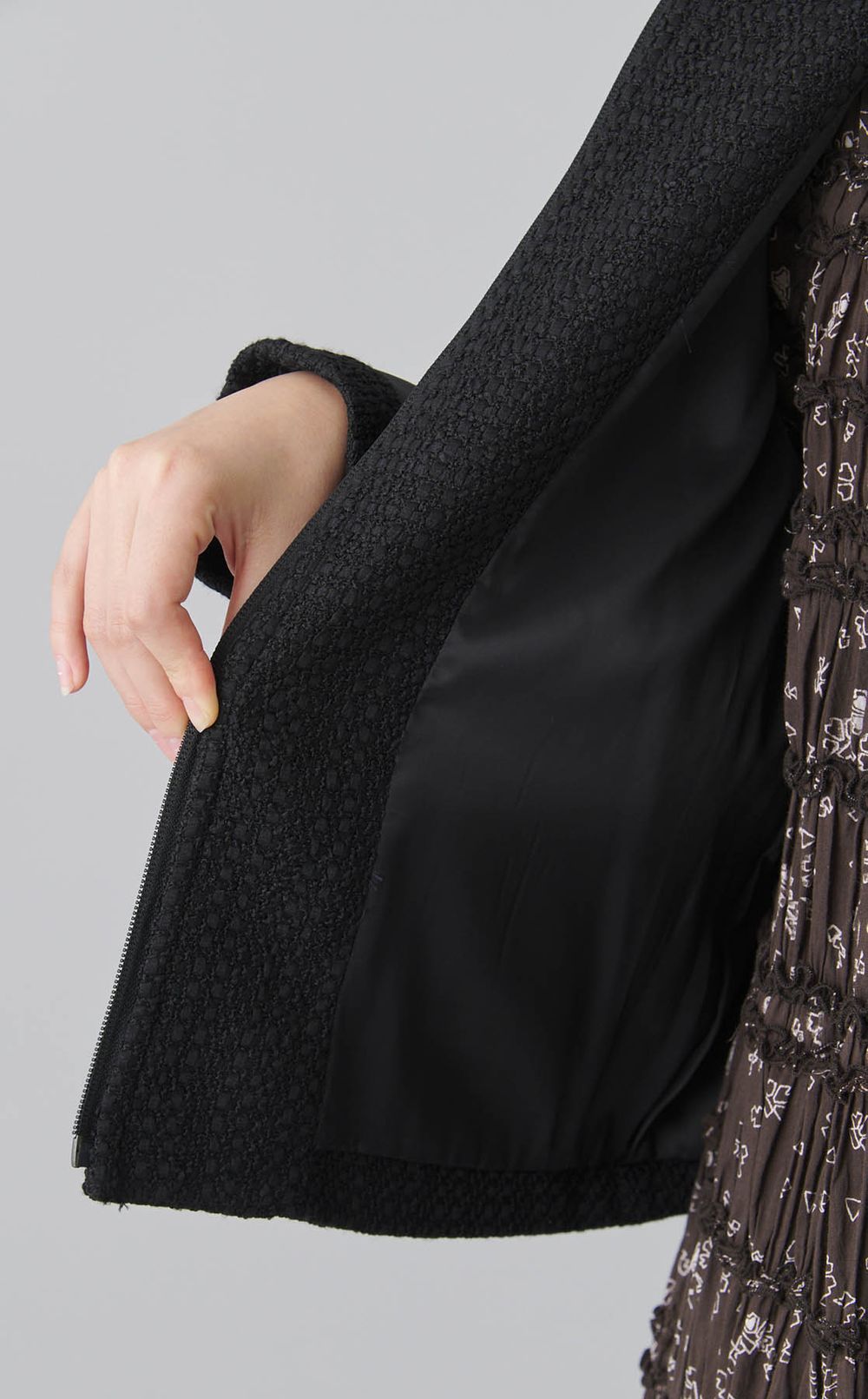 ツイードライダースジャケット