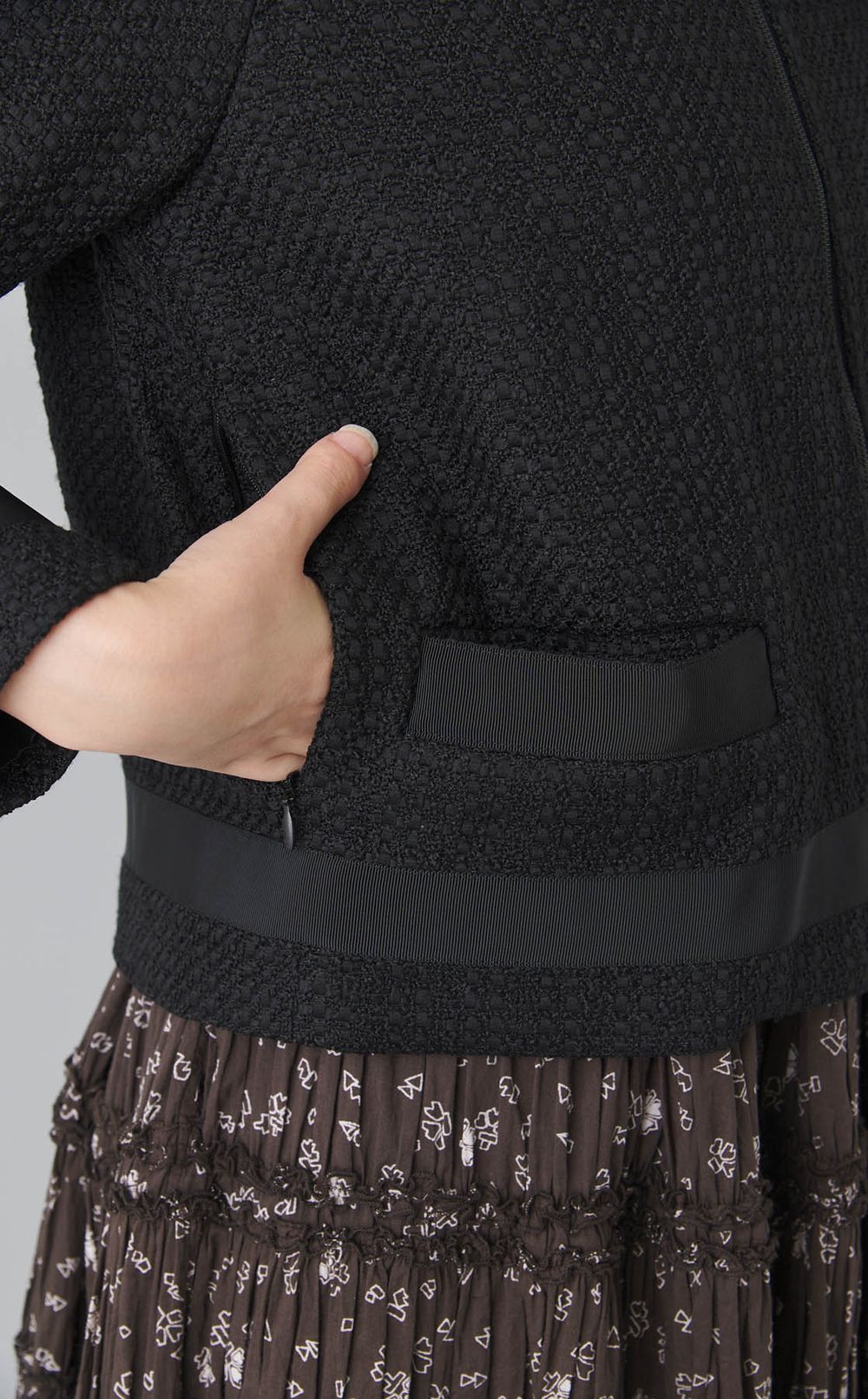 ツイードライダースジャケット