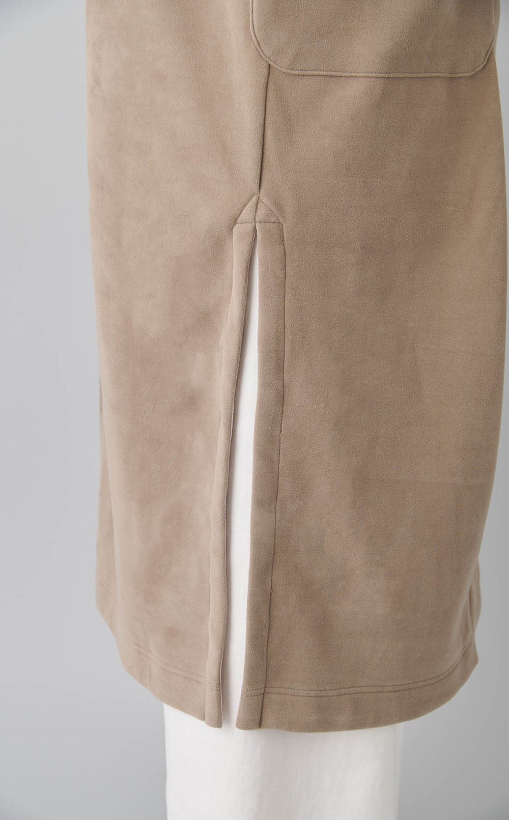 フリースフード付きガウンコート