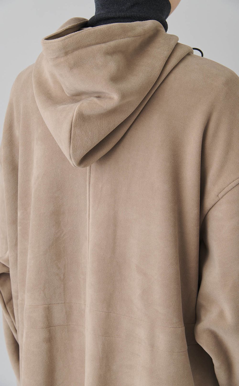フリースフード付きガウンコート
