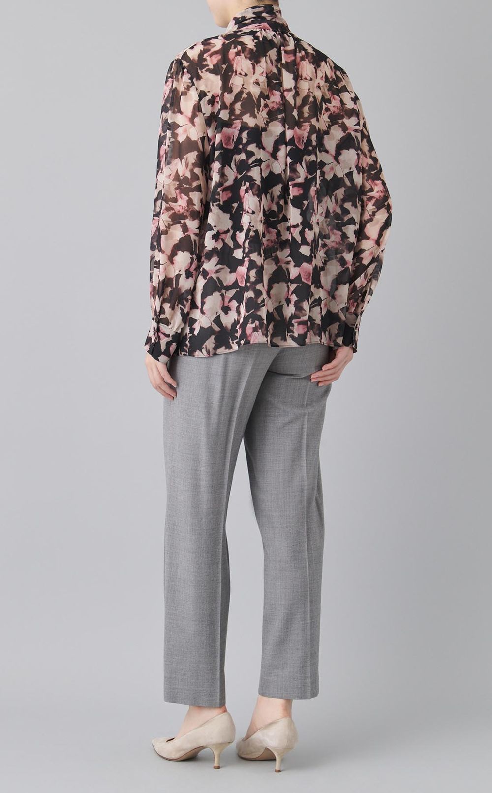 フラワーマーブルプリントブラウス