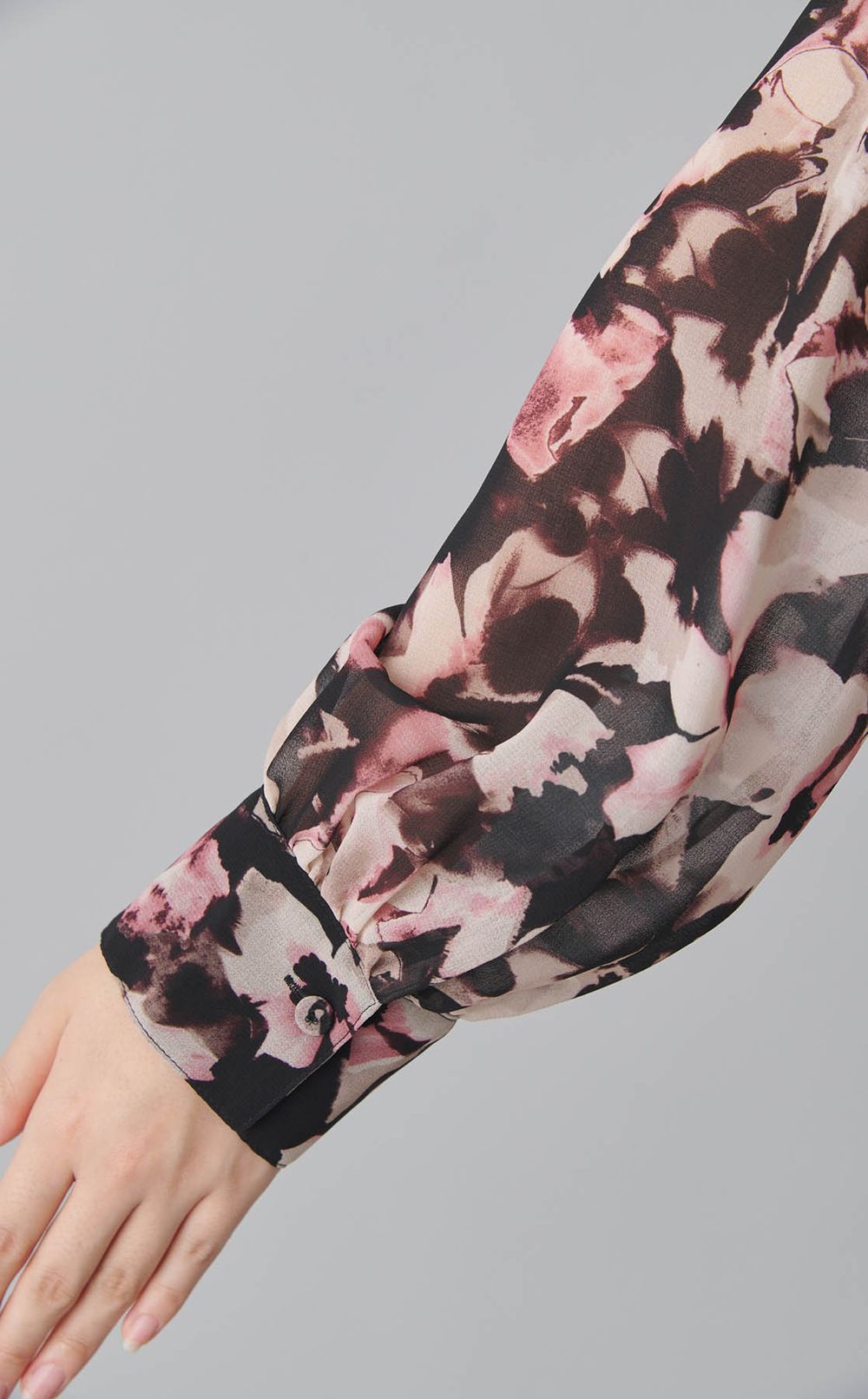 フラワーマーブルプリントブラウス