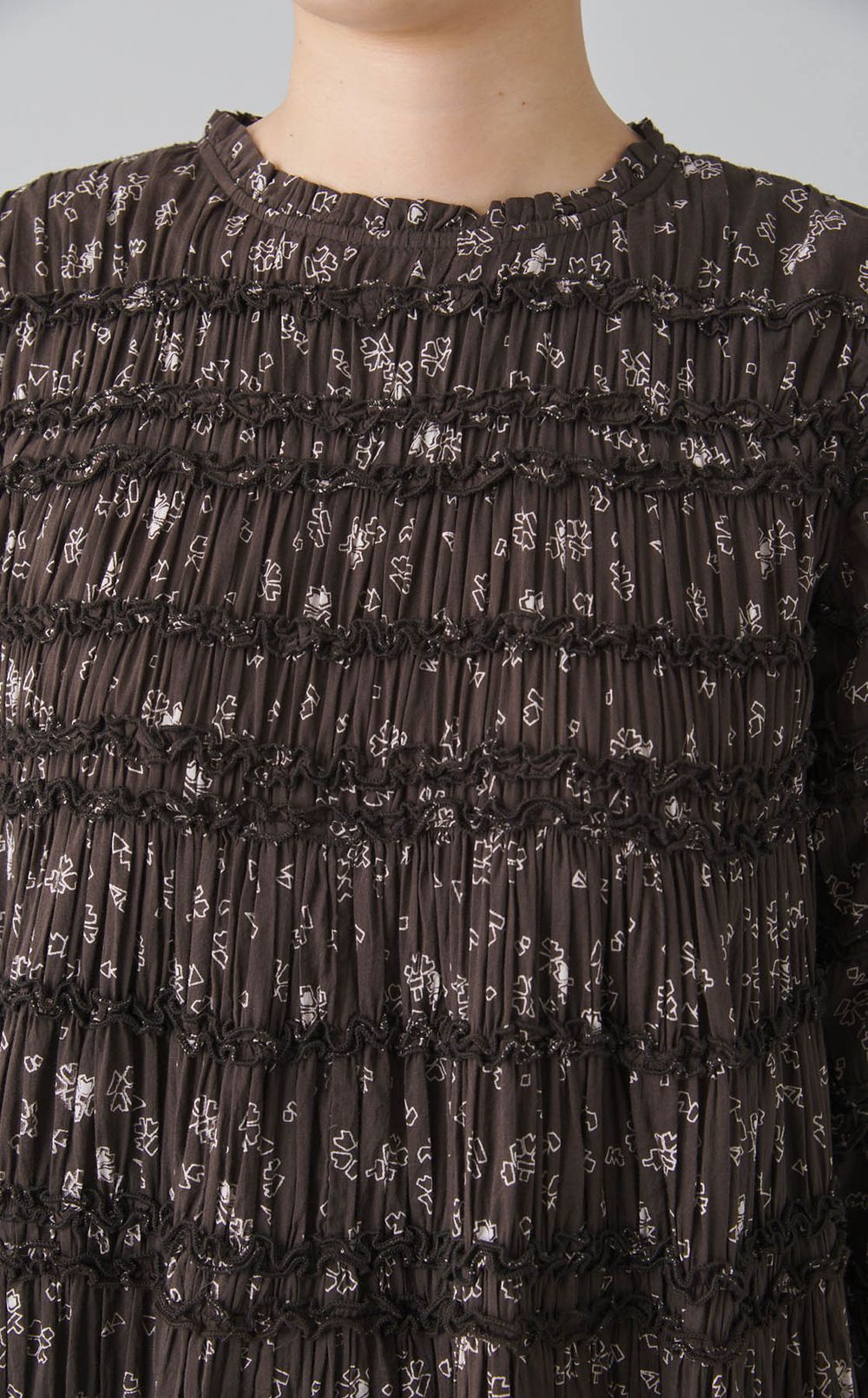 コットンギャザーロングワンピース