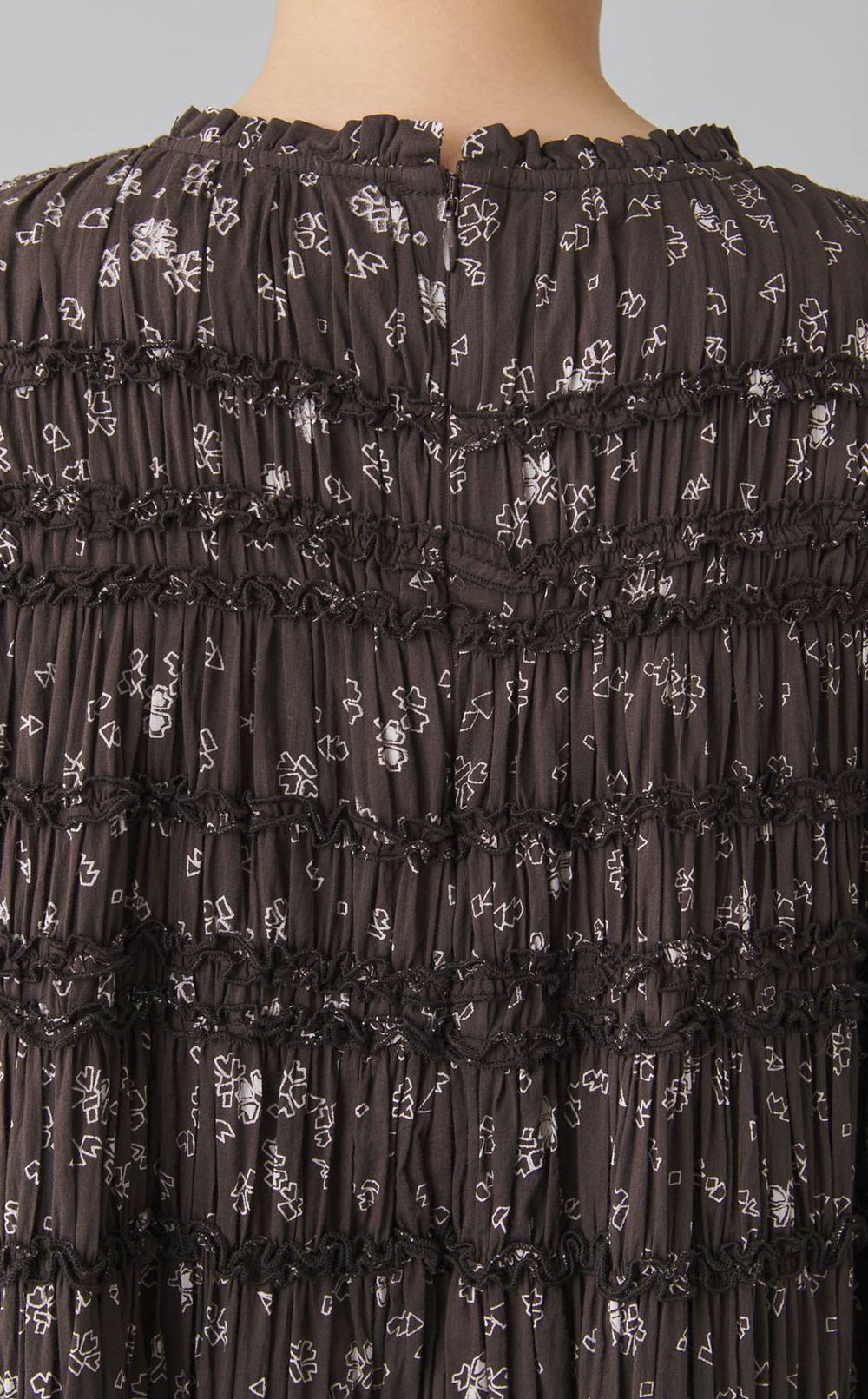 コットンギャザーロングワンピース