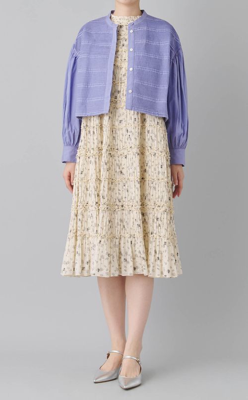 ピンタックノーカラーシャツ