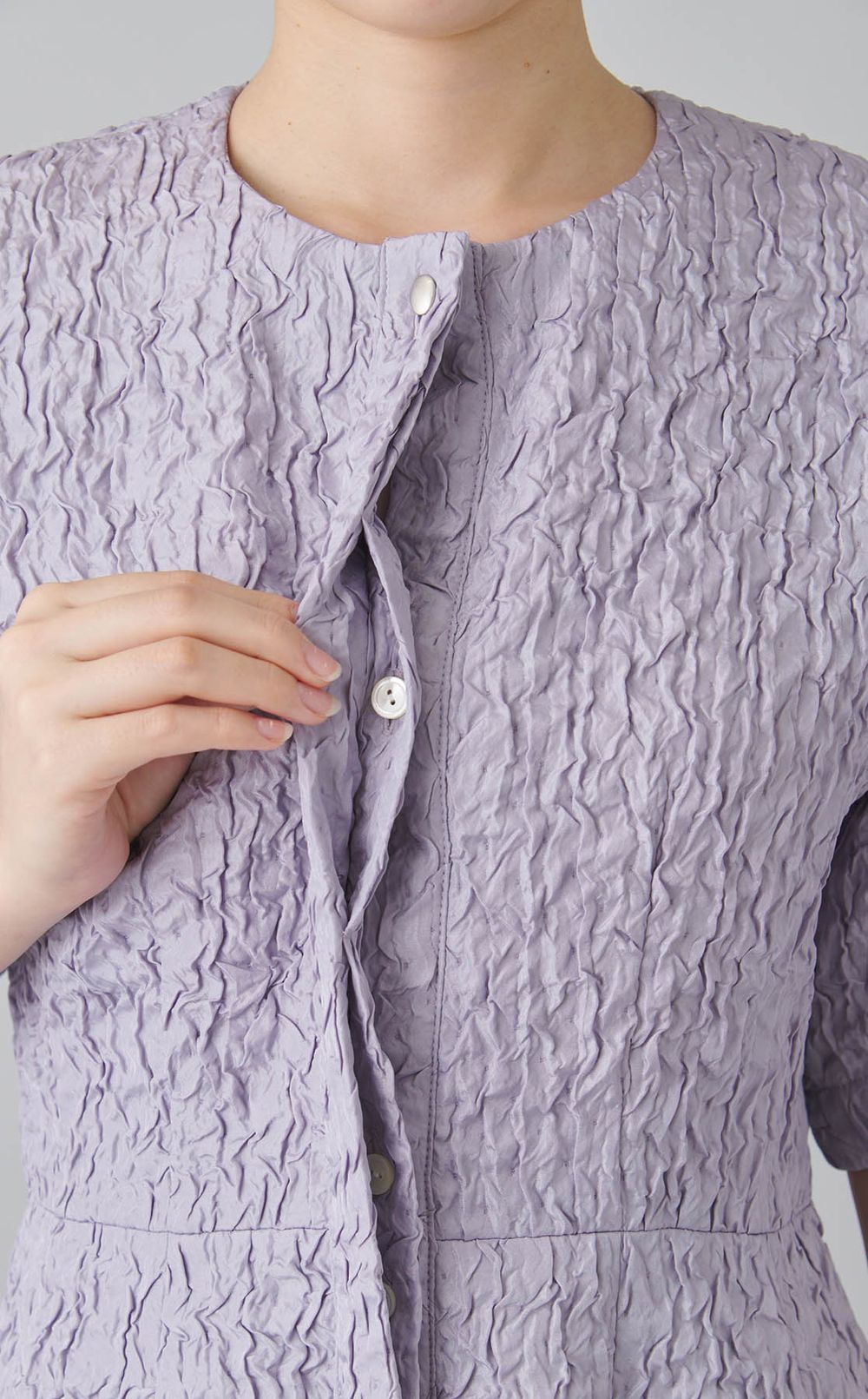 ジャガード前開きワンピース