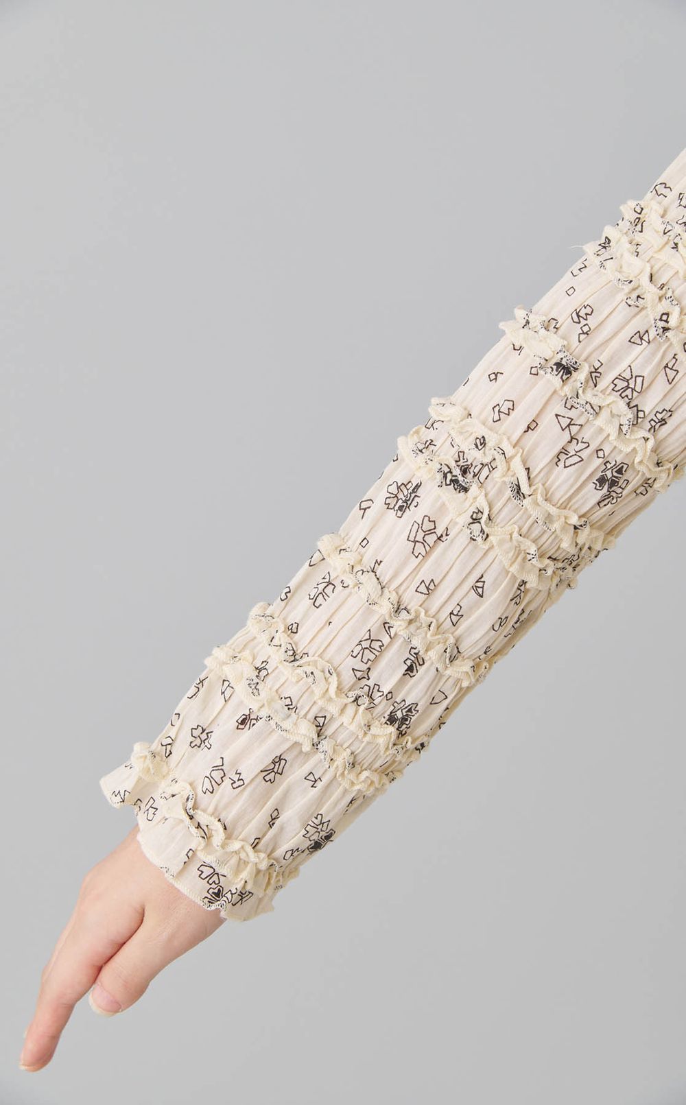 プリントコットンギャザーワンピース