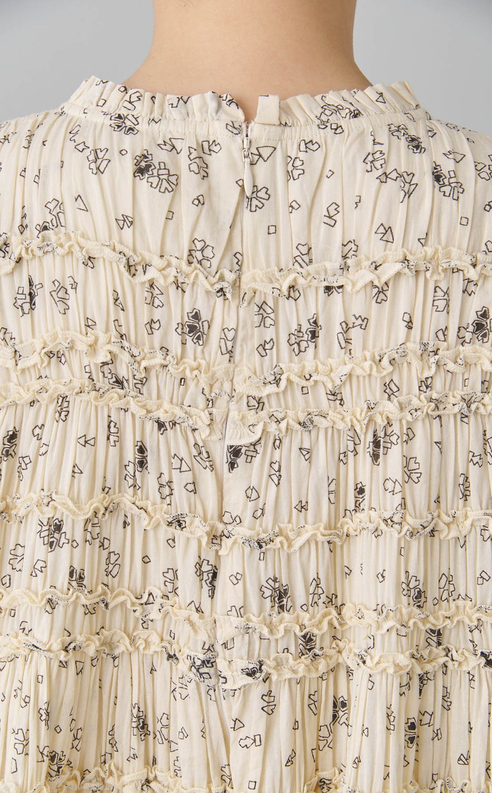 プリントコットンギャザーワンピース