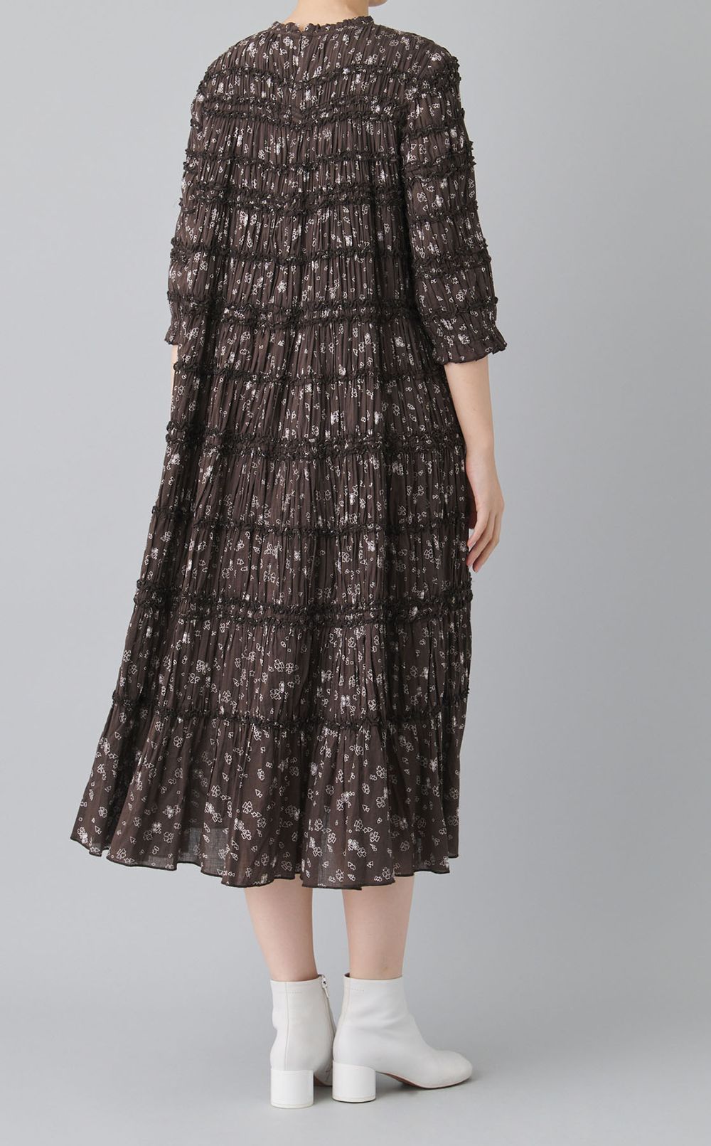 コットンギャザーロングワンピース