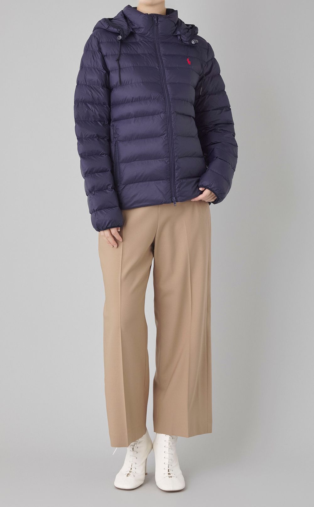 サイドボタンクロップドワイドパンツ