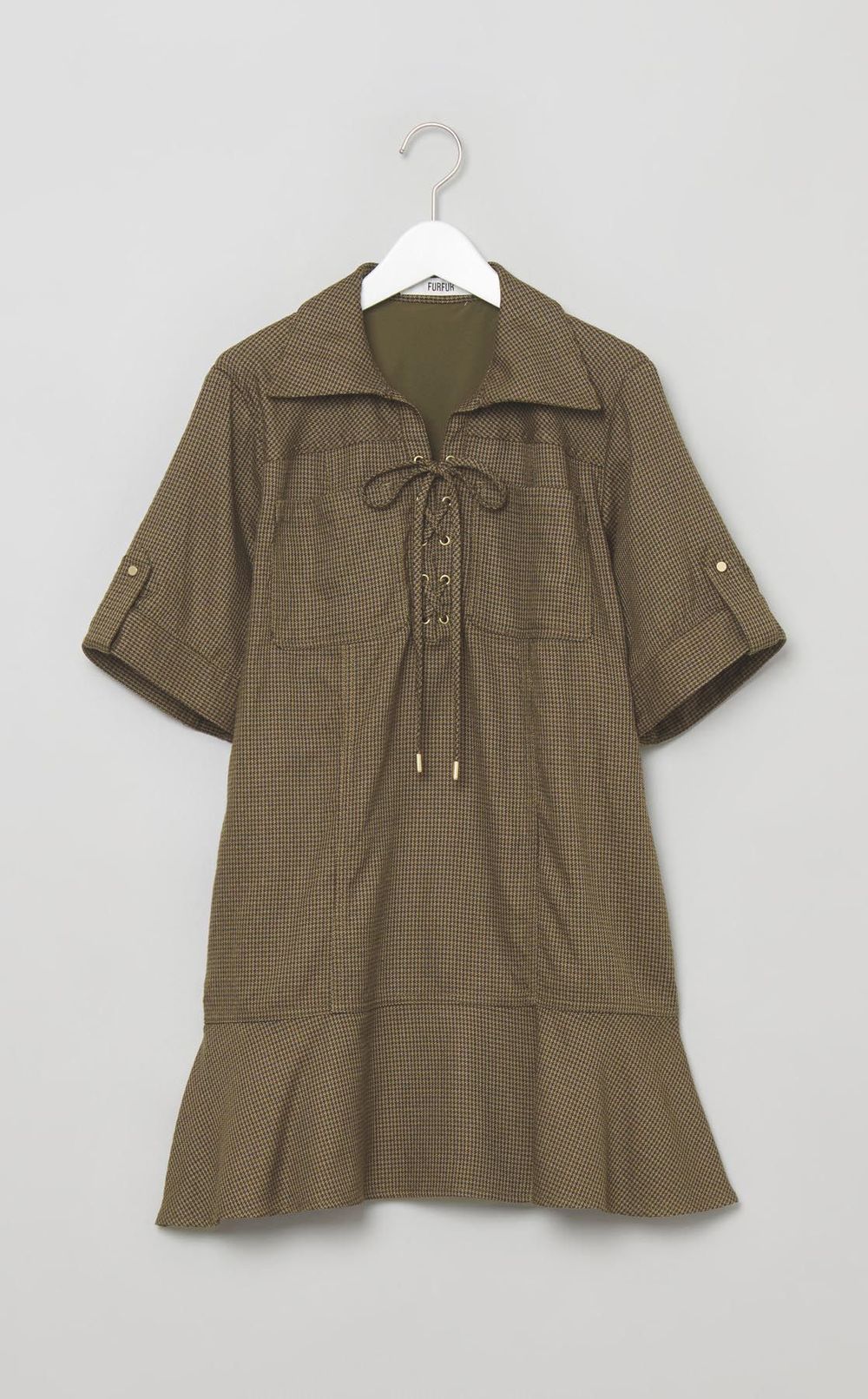 レースアップミニワンピース