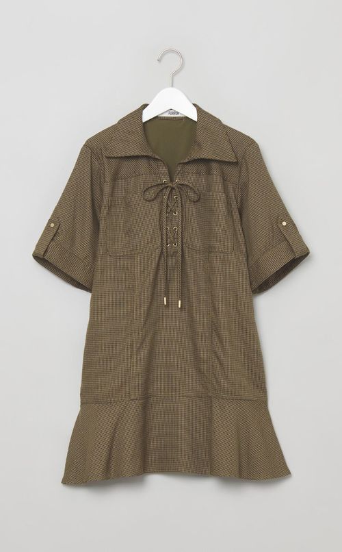 レースアップミニワンピース