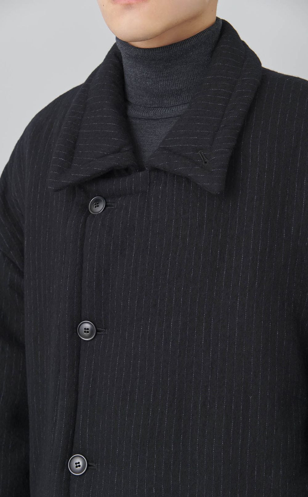 ストライプパデッドオーバーサイズコート