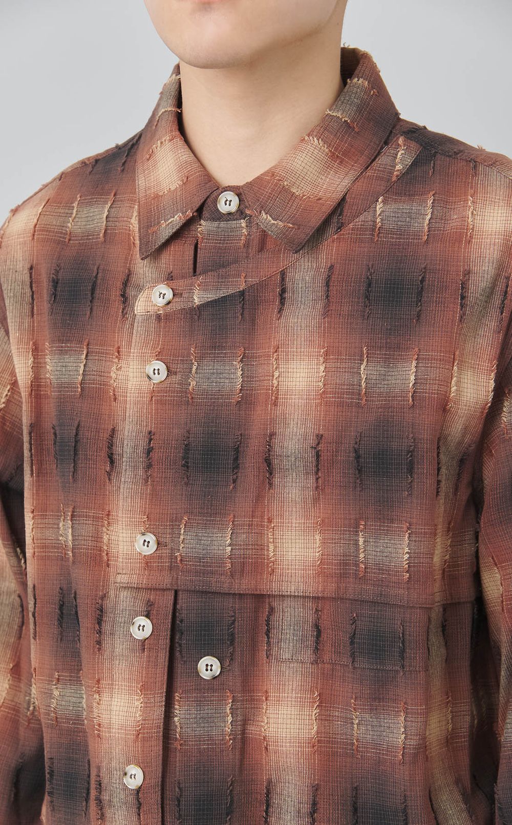 チェックレイヤードシャツ