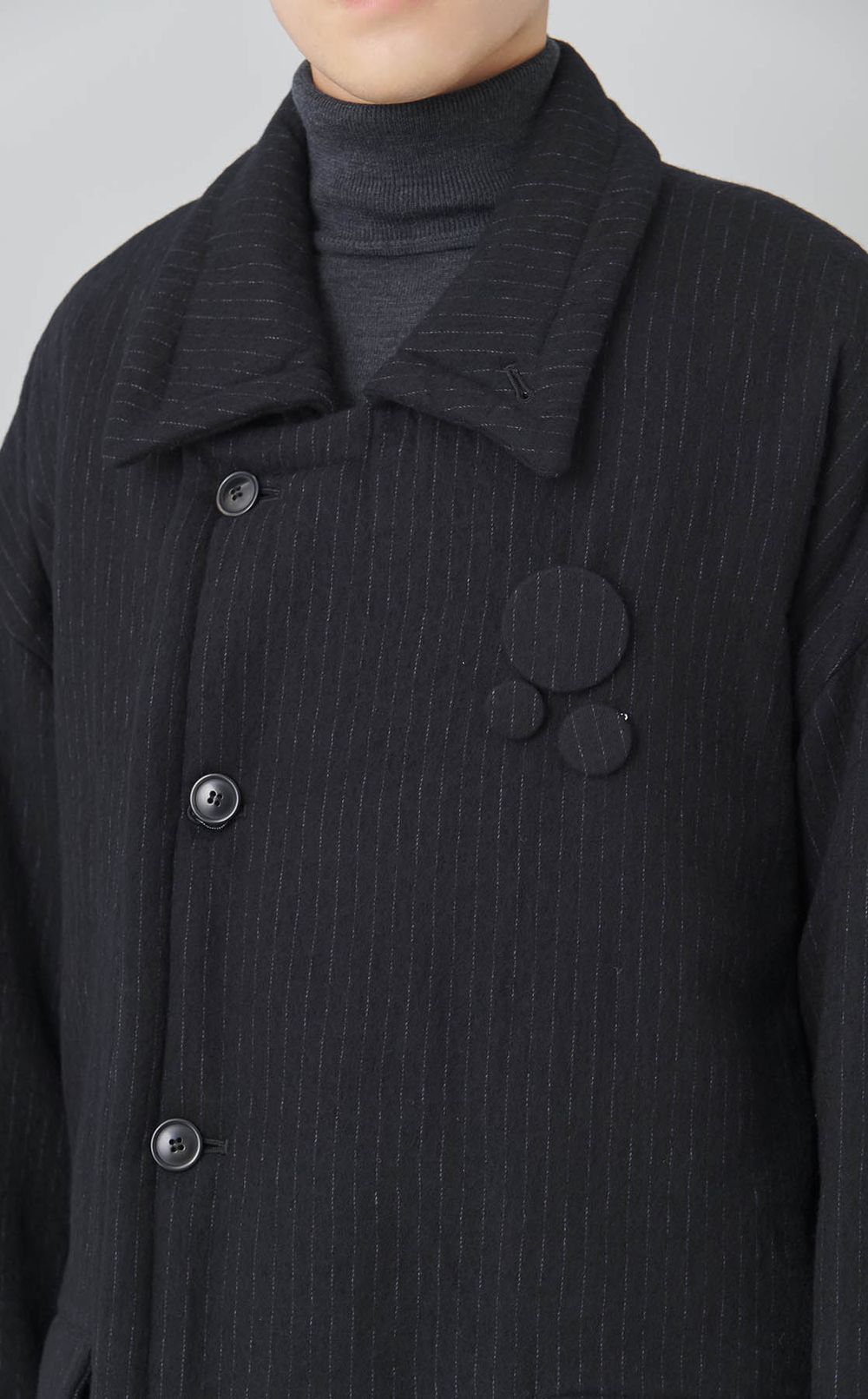 ストライプパデッドオーバーサイズコート