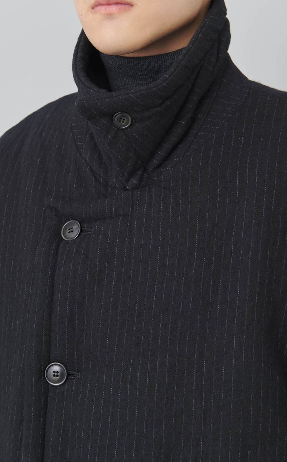 ストライプパデッドオーバーサイズコート