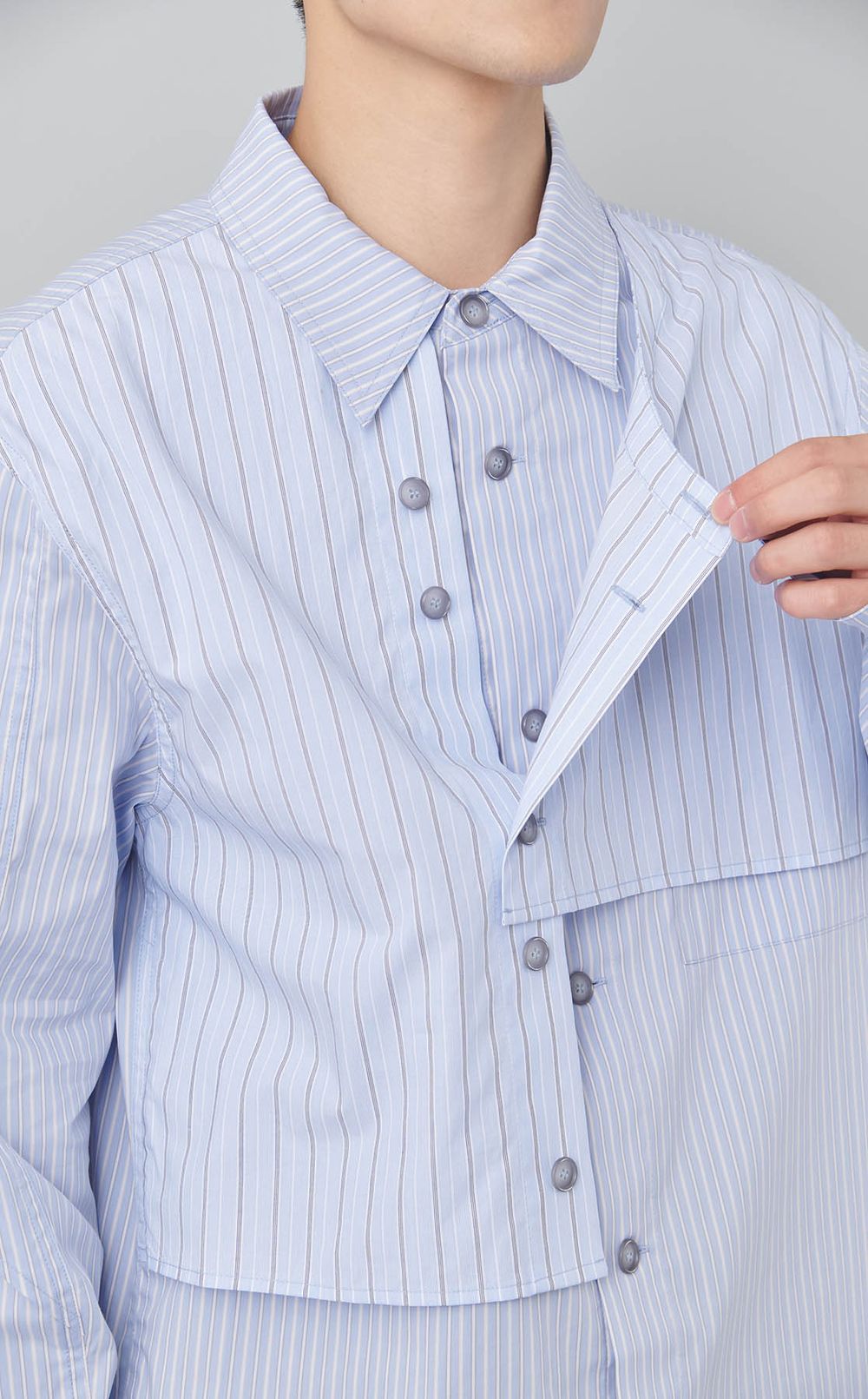 ストライプレイヤードシャツ