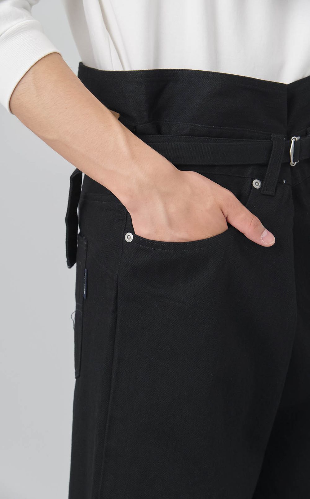 フェードデニムラップワイドパンツ