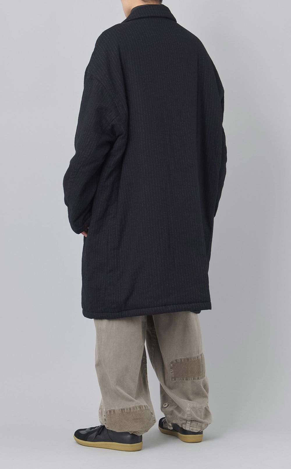 ストライプパデッドオーバーサイズコート