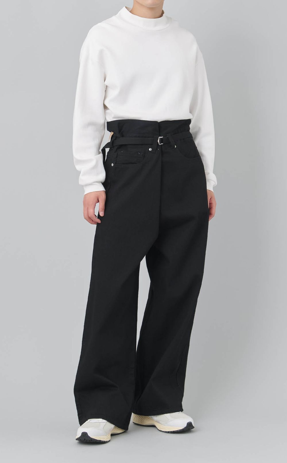 フェードデニムラップワイドパンツ