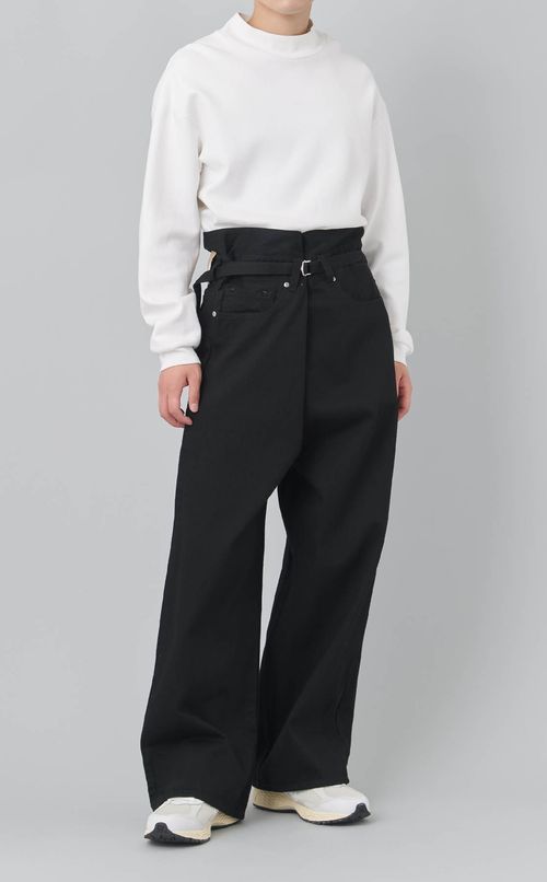 フェードデニムラップワイドパンツ