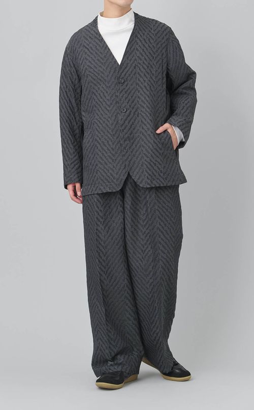 ジャカード3タックワイドパンツ