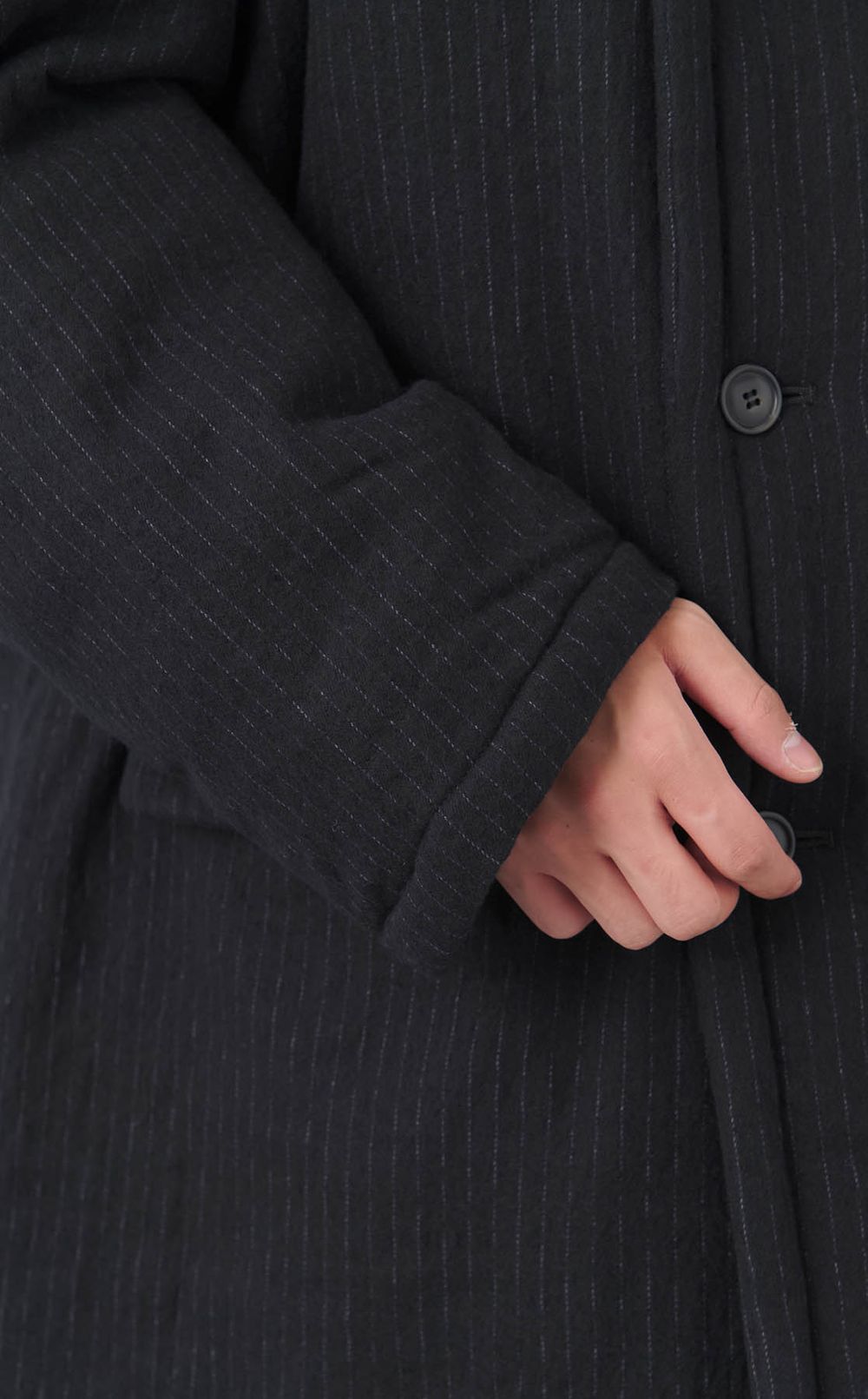 ストライプパデッドオーバーサイズコート