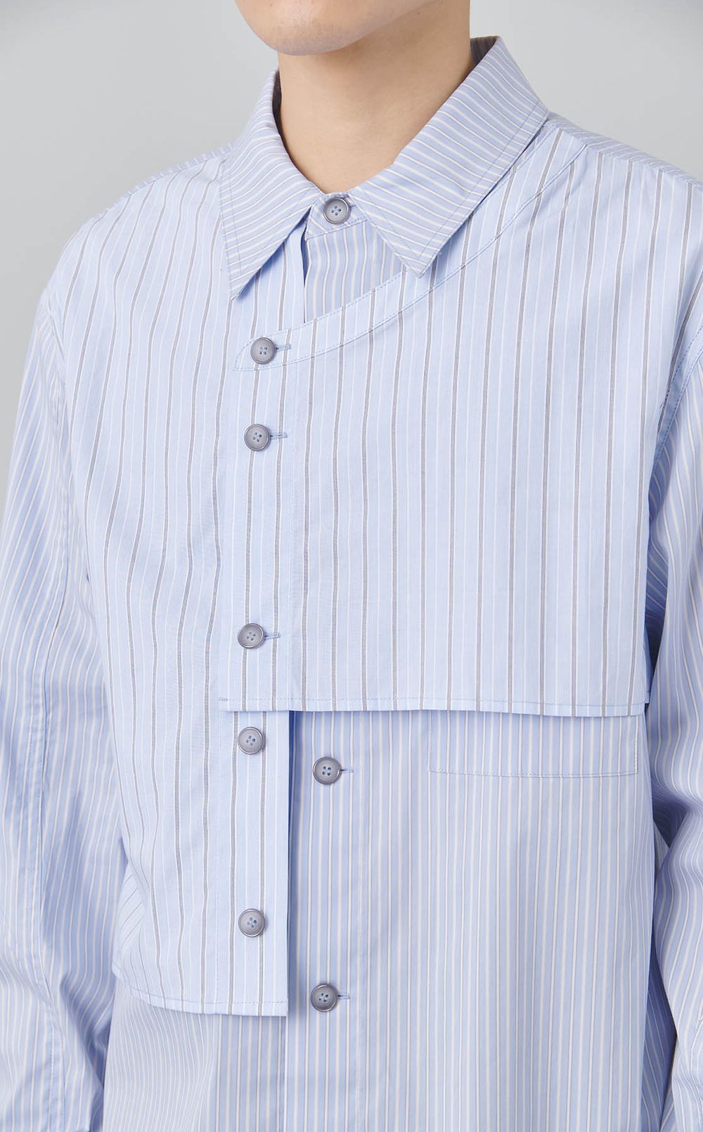 ストライプレイヤードシャツ