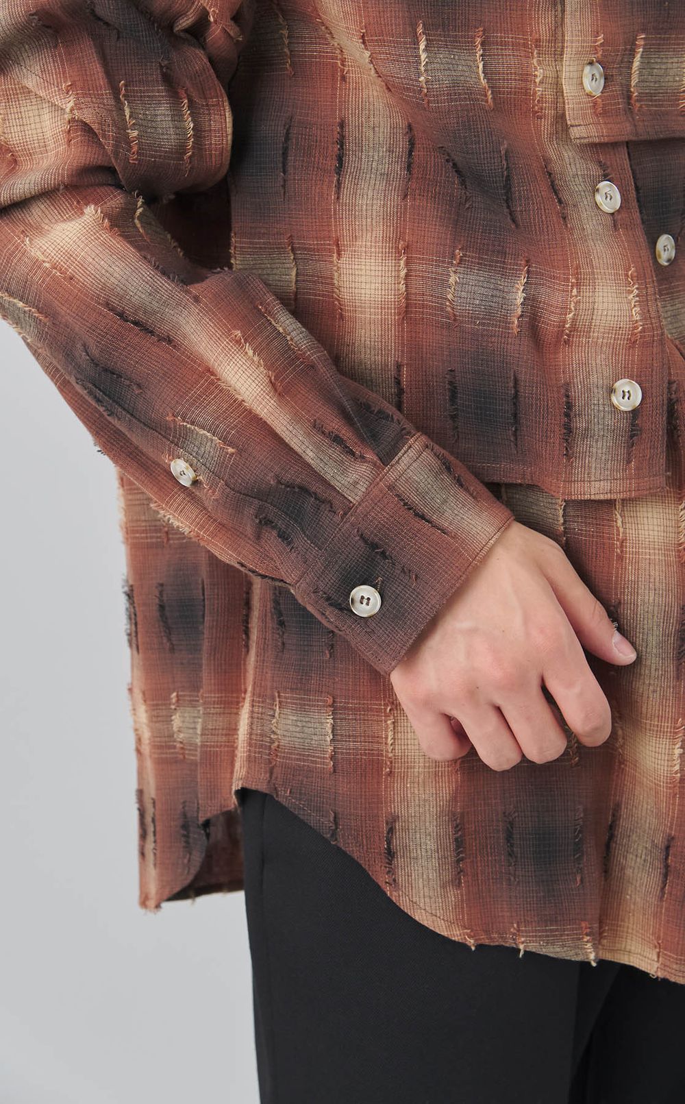 チェックレイヤードシャツ