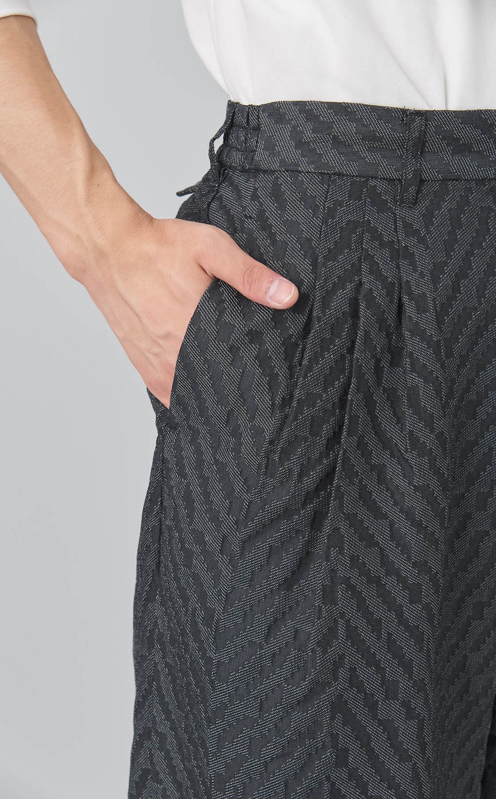 ジャカード3タックワイドパンツ